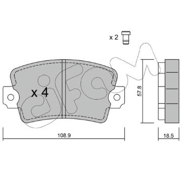 Sada brzdových platničiek kotúčovej brzdy CIFAM 822-186-0
