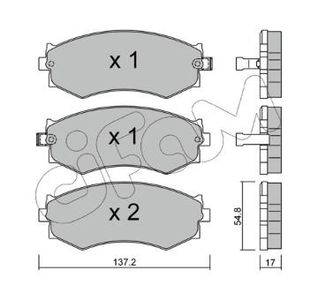 Sada brzdových destiček, kotoučová brzda CIFAM 822-190-1