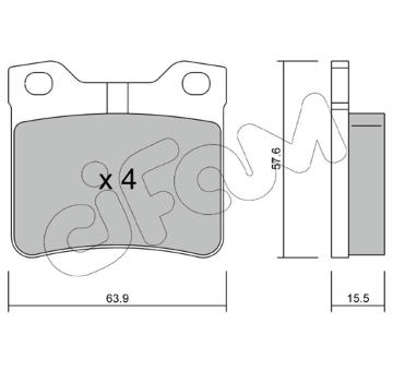 Sada brzdových destiček, kotoučová brzda CIFAM 822-192-1