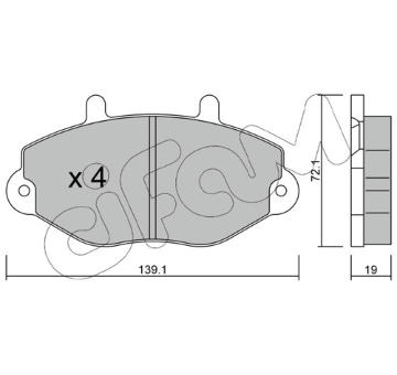 Sada brzdových destiček, kotoučová brzda CIFAM 822-195-0