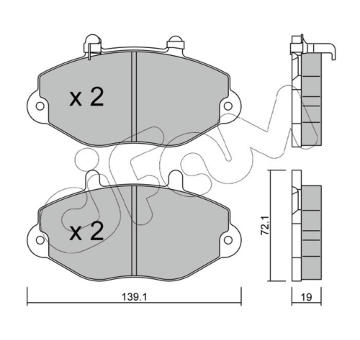 Sada brzdových destiček, kotoučová brzda CIFAM 822-195-1