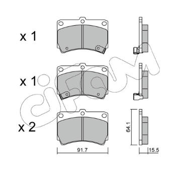 Sada brzdových destiček, kotoučová brzda CIFAM 822-196-0