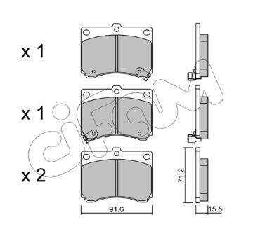 Sada brzdových destiček, kotoučová brzda CIFAM 822-197-0