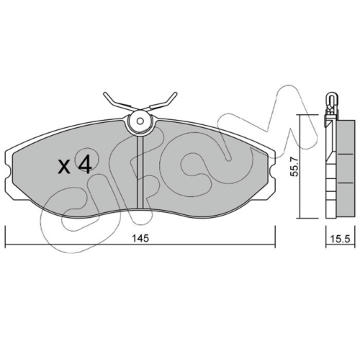 Sada brzdových destiček, kotoučová brzda CIFAM 822-198-0