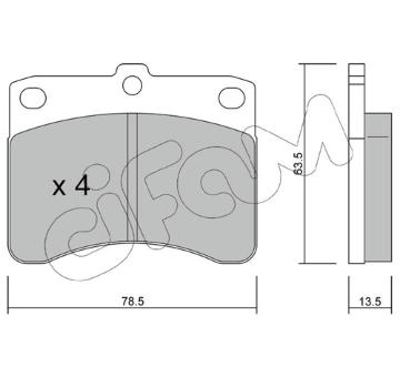 Sada brzdových destiček, kotoučová brzda CIFAM 822-201-0