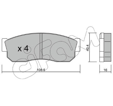 Sada brzdových destiček, kotoučová brzda CIFAM 822-202-1