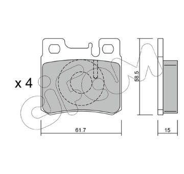 Sada brzdových destiček, kotoučová brzda CIFAM 822-203-0