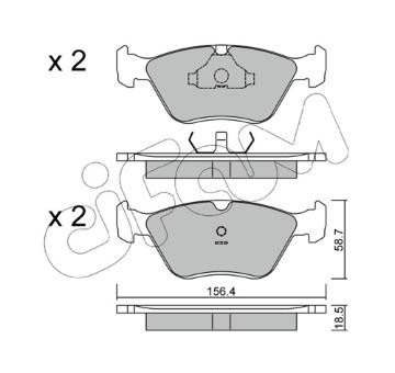 Sada brzdových destiček, kotoučová brzda CIFAM 822-205-0