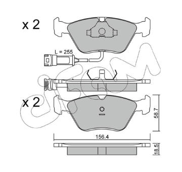 Sada brzdových destiček, kotoučová brzda CIFAM 822-205-1