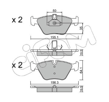 Sada brzdových destiček, kotoučová brzda CIFAM 822-207-0