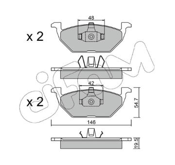Sada brzdových destiček, kotoučová brzda CIFAM 822-211-1