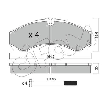 Sada brzdových destiček, kotoučová brzda CIFAM 822-212-0