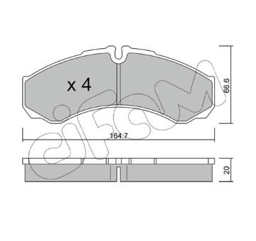 Sada brzdových destiček, kotoučová brzda CIFAM 822-212-6