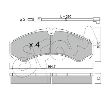 Sada brzdových destiček, kotoučová brzda CIFAM 822-212-7K