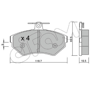 Sada brzdových destiček, kotoučová brzda CIFAM 822-215-0