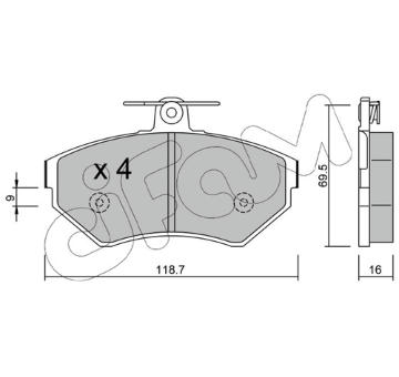 Sada brzdových destiček, kotoučová brzda CIFAM 822-215-1