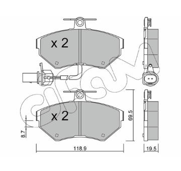 Sada brzdových platničiek kotúčovej brzdy CIFAM 822-215-2