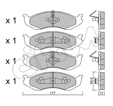 Sada brzdových destiček, kotoučová brzda CIFAM 822-218-0