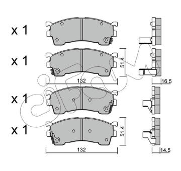Sada brzdových destiček, kotoučová brzda CIFAM 822-223-0