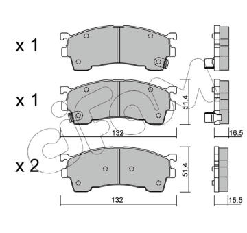 Sada brzdových platničiek kotúčovej brzdy CIFAM 822-223-1