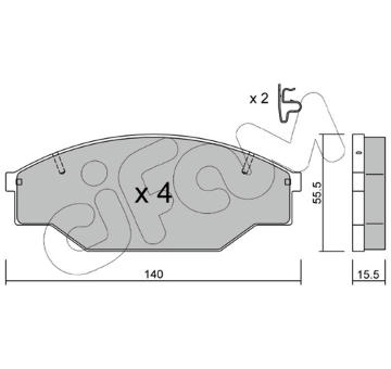 Sada brzdových destiček, kotoučová brzda CIFAM 822-227-0