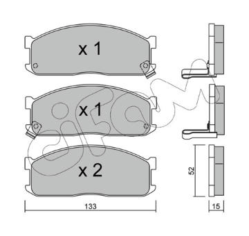 Sada brzdových destiček, kotoučová brzda CIFAM 822-232-1