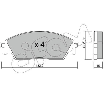 Sada brzdových destiček, kotoučová brzda CIFAM 822-236-0