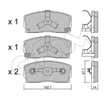 Sada brzdových destiček, kotoučová brzda CIFAM 822-240-0