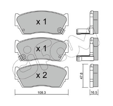 Sada brzdových destiček, kotoučová brzda CIFAM 822-246-1