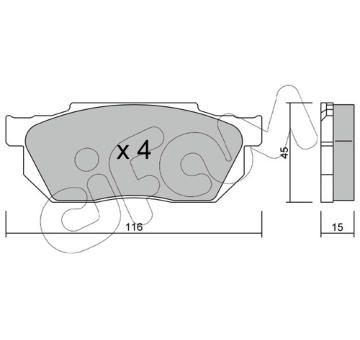Sada brzdových destiček, kotoučová brzda CIFAM 822-247-0