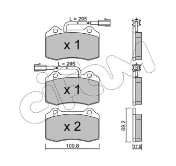 Sada brzdových destiček, kotoučová brzda CIFAM 822-251-0