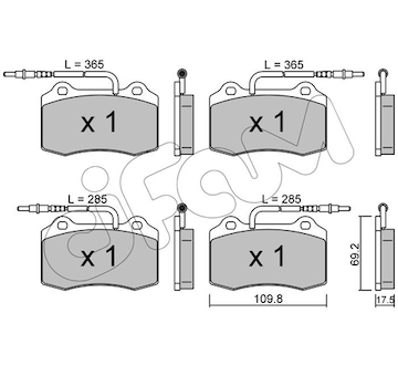 Sada brzdových platničiek kotúčovej brzdy CIFAM 822-251-1