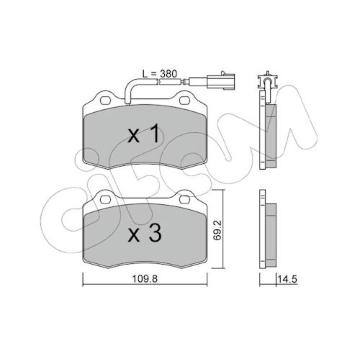 Sada brzdových destiček, kotoučová brzda CIFAM 822-251-8
