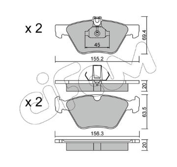 Sada brzdových destiček, kotoučová brzda CIFAM 822-252-0