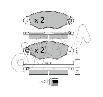 Sada brzdových destiček, kotoučová brzda CIFAM 822-253-0
