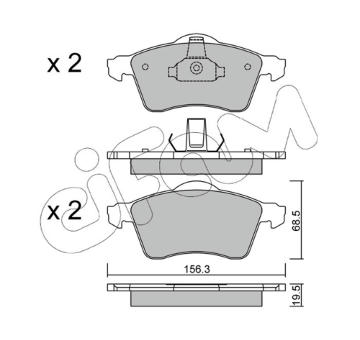 Sada brzdových destiček, kotoučová brzda CIFAM 822-263-0