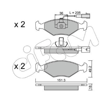 Sada brzdových platničiek kotúčovej brzdy CIFAM 822-273-0