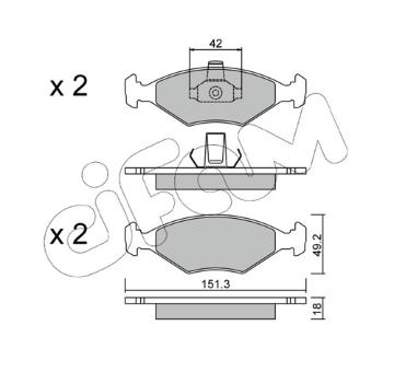 Sada brzdových destiček, kotoučová brzda CIFAM 822-273-2