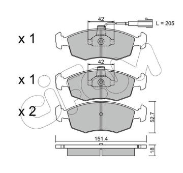 Sada brzdových destiček, kotoučová brzda CIFAM 822-274-0