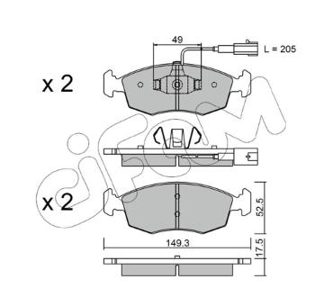 Sada brzdových platničiek kotúčovej brzdy CIFAM 822-274-4