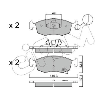 Sada brzdových destiček, kotoučová brzda CIFAM 822-274-5