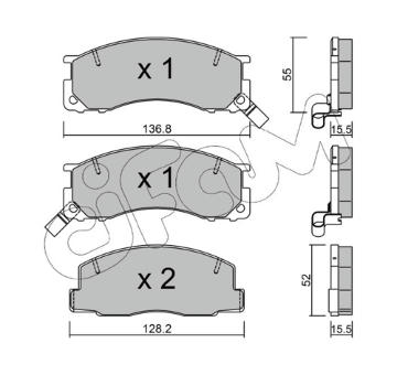 Sada brzdových destiček, kotoučová brzda CIFAM 822-281-0