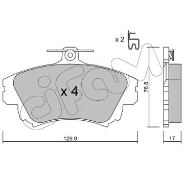 Sada brzdových destiček, kotoučová brzda CIFAM 822-286-0