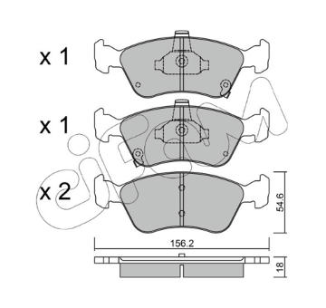 Sada brzdových destiček, kotoučová brzda CIFAM 822-287-0