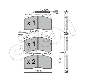 Sada brzdových destiček, kotoučová brzda CIFAM 822-288-4