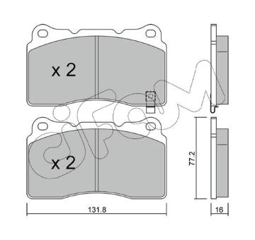 Sada brzdových destiček, kotoučová brzda CIFAM 822-288-5