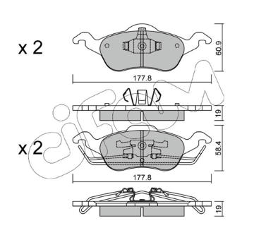 Sada brzdových destiček, kotoučová brzda CIFAM 822-291-0