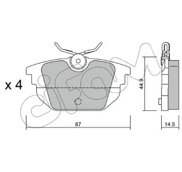 Sada brzdových destiček, kotoučová brzda CIFAM 822-299-0