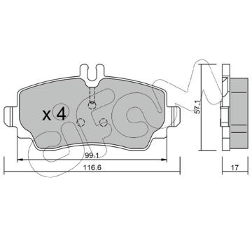 Sada brzdových destiček, kotoučová brzda CIFAM 822-310-0