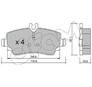 Sada brzdových destiček, kotoučová brzda CIFAM 822-310-1